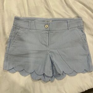 Crown Ivy shorts blue white stripe with scallops- Shelby
